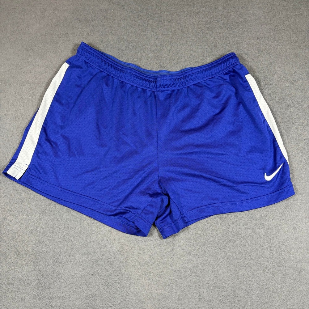 Nike Dri-Fit Shorts Mens Large Blue White Athletic Soccer Training 707347-455
